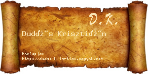 Dudás Krisztián névjegykártya